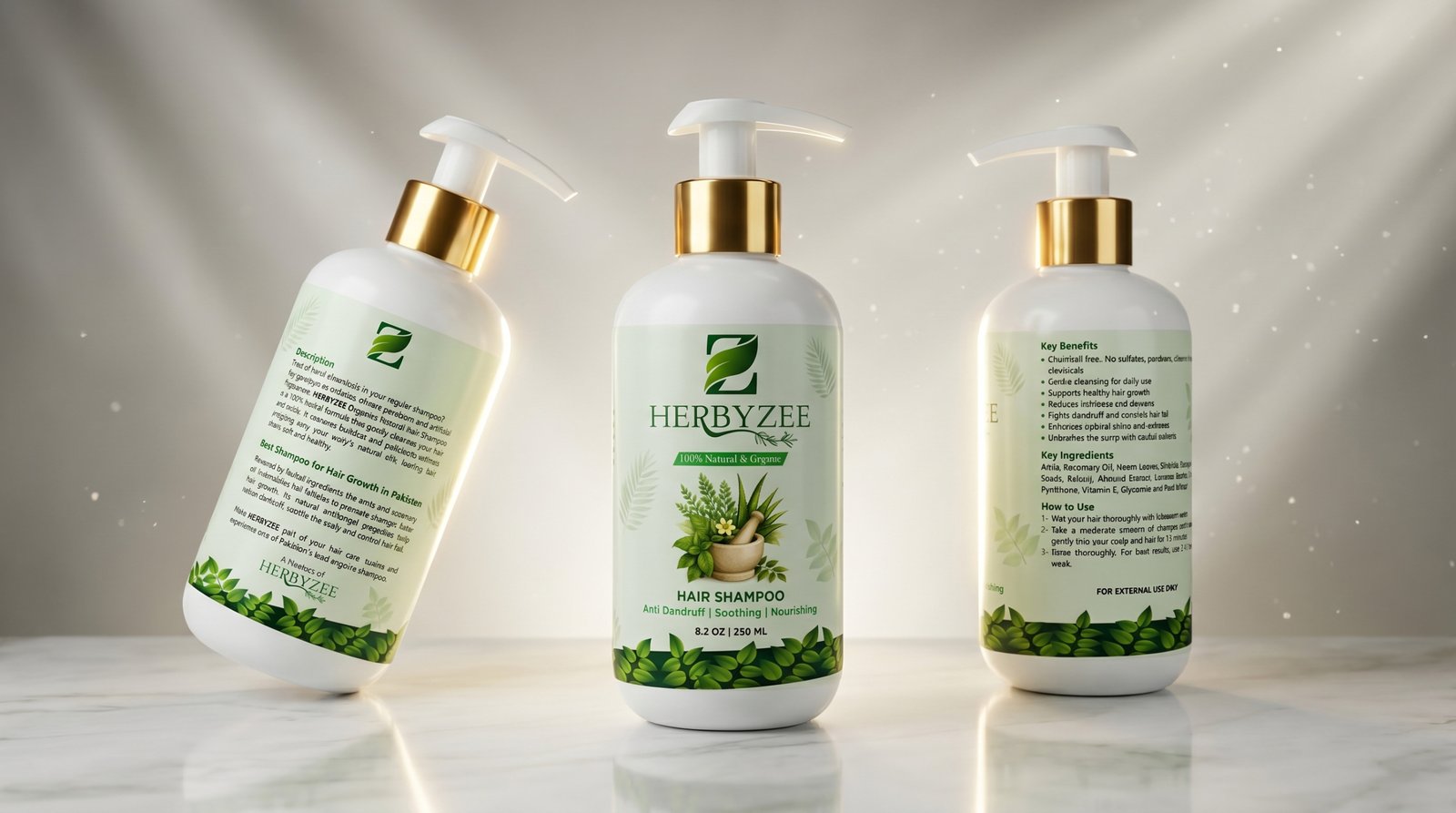 HERBYZEE Natural Hair Shampoo 250ml front bottle